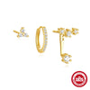 Wholesale S925 Sterling Silver Geometric Six Point Star Love Earrings For Women With Electroplating