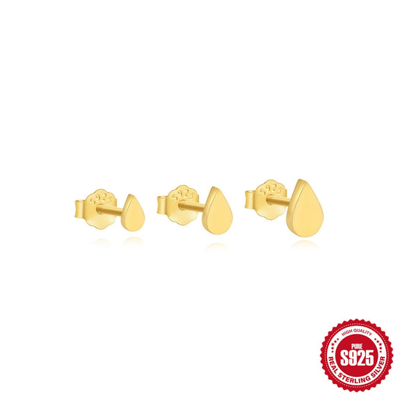 Wholesale S925 Sterling Silver Geometric Smooth Love All Match Women's Earrings With Electroplating
