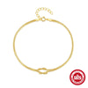 Wholesale S925 Sterling Silver Geometric Snake Bone Chain Bracelet With Real Gold Plating For Women Simple Niche Design