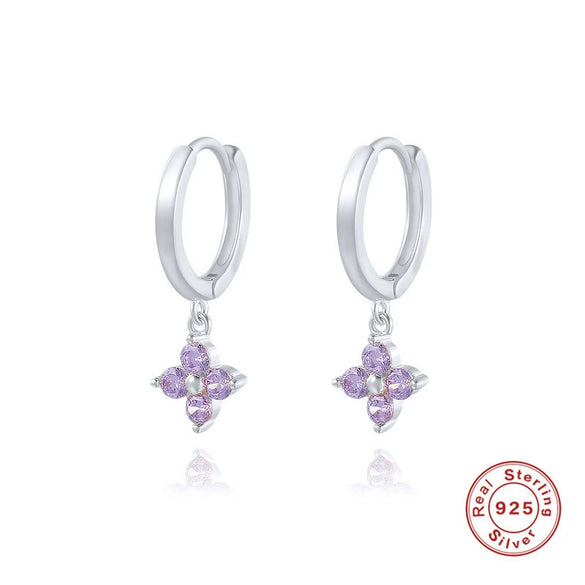 Wholesale S925 Sterling Silver Geometric Snowflake Earring With Electroplating For Women