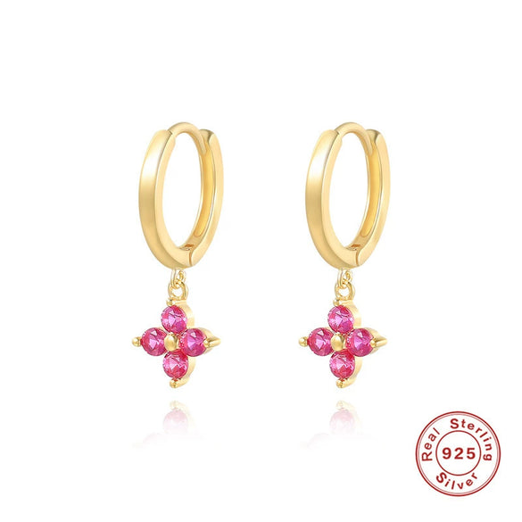 Wholesale S925 Sterling Silver Geometric Snowflake Earring With Electroplating For Women