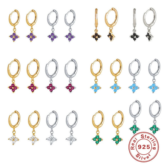 Wholesale S925 Sterling Silver Geometric Snowflake Earring With Electroplating For Women