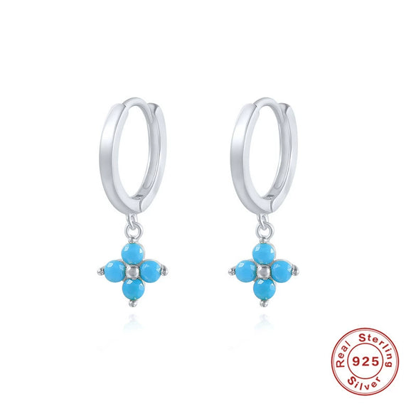 Wholesale S925 Sterling Silver Geometric Snowflake Earring With Electroplating For Women