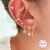 Wholesale S925 Sterling Silver Geometric Snowflake Earring With Electroplating For Women