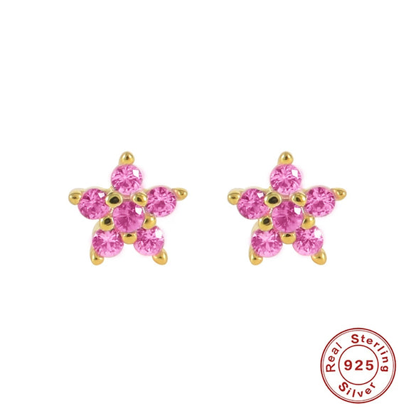 Wholesale S925 Sterling Silver Geometric Snowflake Earrings With Electroplating Simple Minimalist And Floral Style