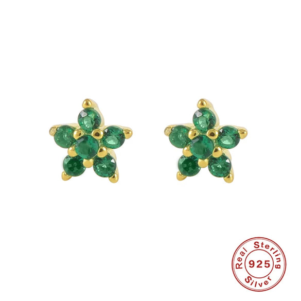 Wholesale S925 Sterling Silver Geometric Snowflake Earrings With Electroplating Simple Minimalist And Floral Style