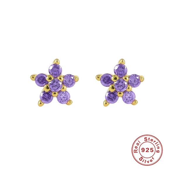 Wholesale S925 Sterling Silver Geometric Snowflake Earrings With Electroplating Simple Minimalist And Floral Style
