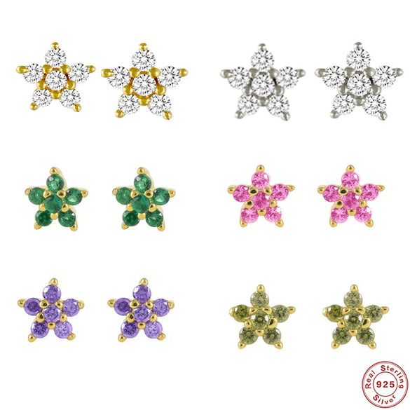 Wholesale S925 Sterling Silver Geometric Snowflake Earrings With Electroplating Simple Minimalist And Floral Style