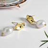 Wholesale S925 Sterling Silver Geometric Specialshaped Women's Earrings With Imitation Pearl Simple Style Accessories