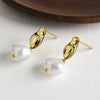 Wholesale S925 Sterling Silver Geometric Specialshaped Women's Earrings With Imitation Pearl Simple Style Accessories
