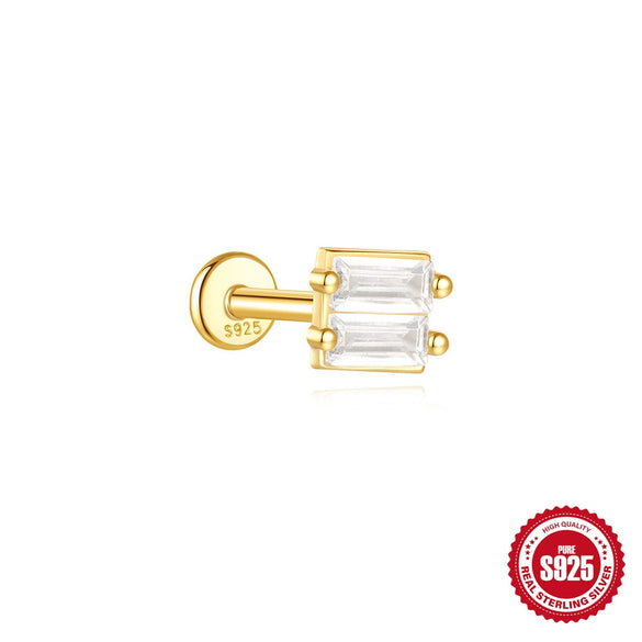 Wholesale S925 Sterling Silver Geometric Spiral Puncture Ear Nail With Exquisite Design And Environmentally Friendly Plating For Unisex