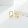 Wholesale S925 Sterling Silver Geometric Square Ear Buckle Earrings With Electroplating For Women