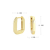 Wholesale S925 Sterling Silver Geometric Square Ear Buckle Earrings With Electroplating For Women