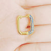 Wholesale S925 Sterling Silver Geometric Square Earring With Ear Buckle And Diamond Fashion Simple Advanced Design Sense For Women