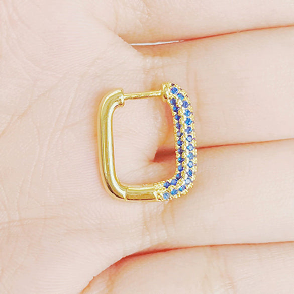 Wholesale S925 Sterling Silver Geometric Square Earring With Ear Buckle And Diamond Fashion Simple Advanced Design Sense For Women
