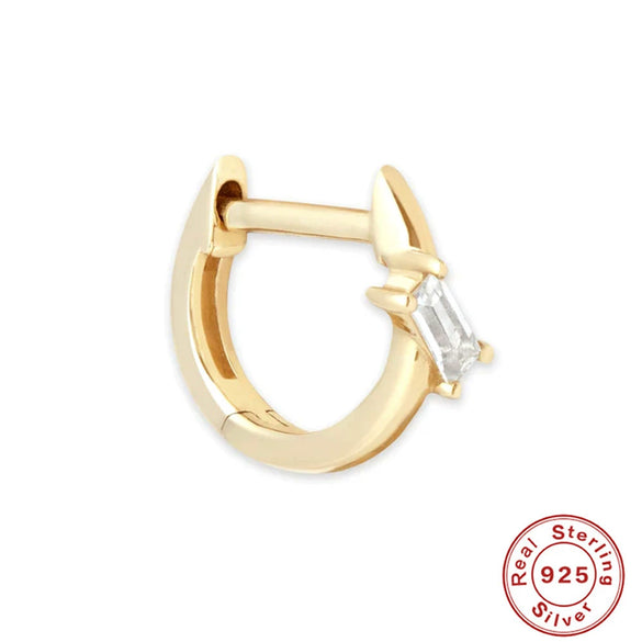 Wholesale S925 Sterling Silver Geometric Square Horse Eye Diamond Women's Earrings With Real Gold Plating And Zircon