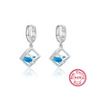 Wholesale S925 Sterling Silver Geometric Square Light Luxury Zircon Earrings