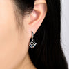 Wholesale S925 Sterling Silver Geometric Square Light Luxury Zircon Earrings