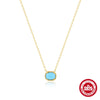 Wholesale S925 Sterling Silver Geometric Square O Chain Necklace With Electroplating For Women