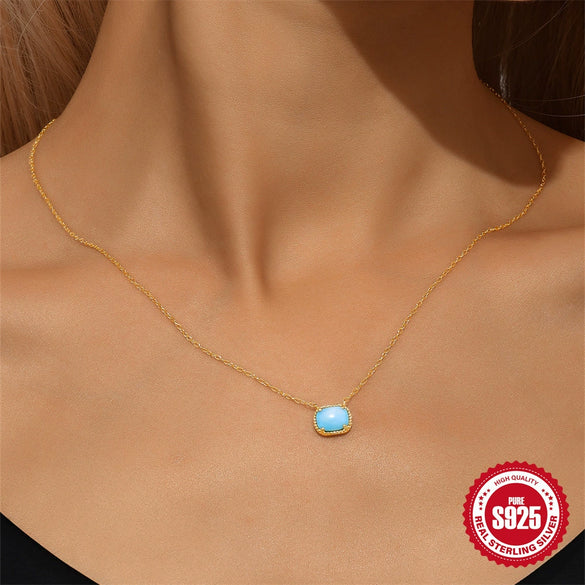 Wholesale S925 Sterling Silver Geometric Square O Chain Necklace With Electroplating For Women