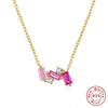 Wholesale S925 Sterling Silver Geometric Square Pendant Collarbone Necklace With Electroplating O Chain Unisex