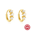 Wholesale S925 Sterling Silver Geometric Square Zircon Retro Earrings With Circle Small Ear Ring And Niche Ear Buckle For Women Electroplated