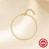 Wholesale S925 Sterling Silver Geometric Stacked Bracelet With Zircon Stitching Diamond Electroplated For Women