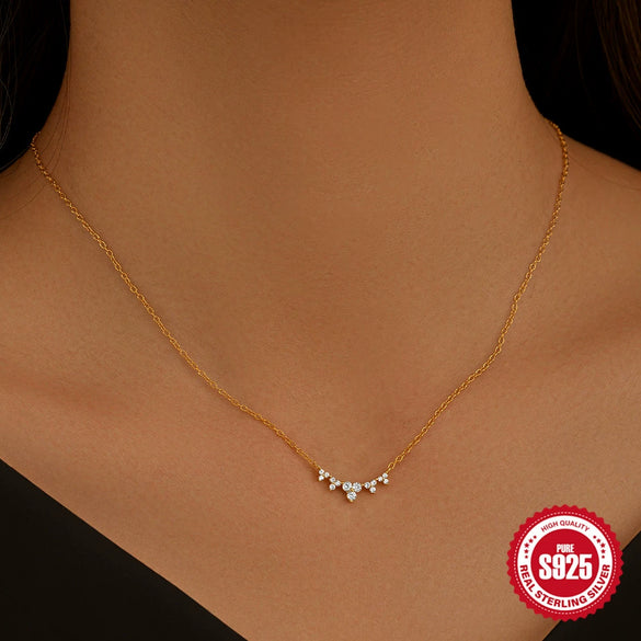 Wholesale S925 Sterling Silver Geometric Stacked Collarbone Necklace With Electroplating O Chain For Women