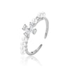 Wholesale S925 Sterling Silver Geometric Star And Moon Ring With Electroplating Adjustable Fashion Design