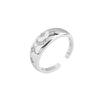 Wholesale S925 Sterling Silver Geometric Star And Moon Ring With Electroplating Adjustable Fashion Design