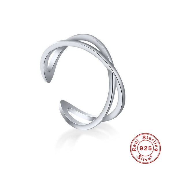 Wholesale S925 Sterling Silver Geometric Star And Moon Ring With Electroplating Adjustable Fashion Design