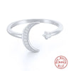 Wholesale S925 Sterling Silver Geometric Star And Moon Ring With Electroplating Adjustable Fashion Design