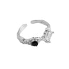Wholesale S925 Sterling Silver Geometric Star And Moon Ring With Electroplating Adjustable Fashion Design