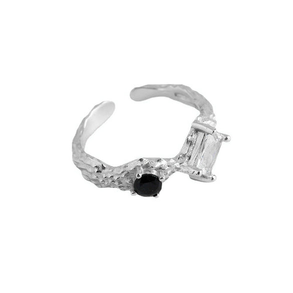 Wholesale S925 Sterling Silver Geometric Star And Moon Ring With Electroplating Adjustable Fashion Design