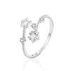 Wholesale S925 Sterling Silver Geometric Star And Moon Ring With Electroplating Adjustable Fashion Design