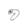 Wholesale S925 Sterling Silver Geometric Star And Moon Ring With Electroplating Adjustable Fashion Design