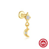 Wholesale S925 Sterling Silver Geometric Star Aobao Tassel Exquisite Stacked Joker Puncture Burst Earrings Set With Gems
