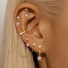 Wholesale S925 Sterling Silver Geometric Star Aobao Tassel Exquisite Stacked Joker Puncture Burst Earrings Set With Gems