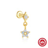 Wholesale S925 Sterling Silver Geometric Star Aobao Tassel Exquisite Stacked Joker Puncture Burst Earrings Set With Gems