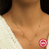 Wholesale S925 Sterling Silver Geometric Star Diamond Encrusted Collarbone Necklace With O Shaped Chain And Electroplating