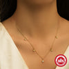 Wholesale S925 Sterling Silver Geometric Star Diamond Encrusted Collarbone Necklace With O Shaped Chain And Electroplating