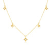 Wholesale S925 Sterling Silver Geometric Star Diamond Encrusted Collarbone Necklace With O Shaped Chain And Electroplating