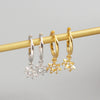 Wholesale S925 Sterling Silver Geometric Star Diamond Minimalist Electroplated Earrings