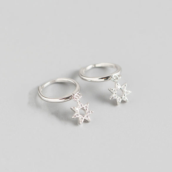 Wholesale S925 Sterling Silver Geometric Star Diamond Minimalist Electroplated Earrings