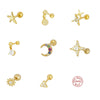 Wholesale S925 Sterling Silver Geometric Star Ear Nails For Women With Electroplating Ear Accessories