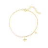 Wholesale S925 Sterling Silver Geometric Star Light Luxury Diamond Pearl Elegant Women's Bracelet With Electroplating And Real Gold Plating