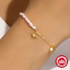 Wholesale S925 Sterling Silver Geometric Star Light Luxury Diamond Pearl Elegant Women's Bracelet With Electroplating And Real Gold Plating