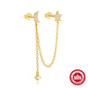 Wholesale S925 Sterling Silver Geometric Star Moon Asymmetric Tassel Earrings For Women With Electroplating Design