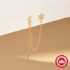 Wholesale S925 Sterling Silver Geometric Star Moon Asymmetric Tassel Earrings For Women With Electroplating Design