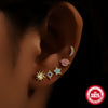 Wholesale S925 Sterling Silver Geometric Star Moon Color Diamond Planet Galaxy 5Piece Set Ear Studs Earrings With Electroplating